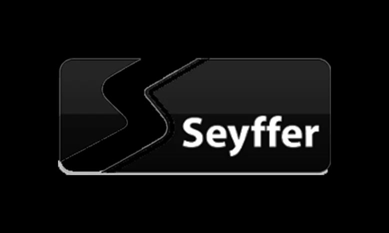 Logo der Firma Seyffer in schwarz-weiß.